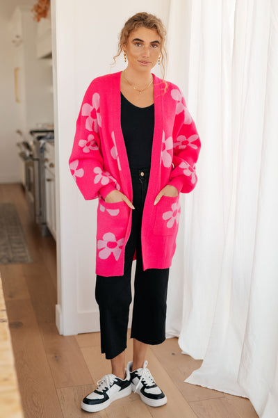 Enough Anyways Floral Cardigan - Pink