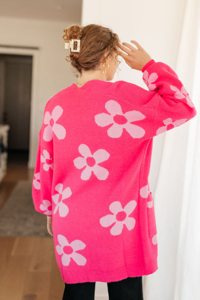 Enough Anyways Floral Cardigan - Pink