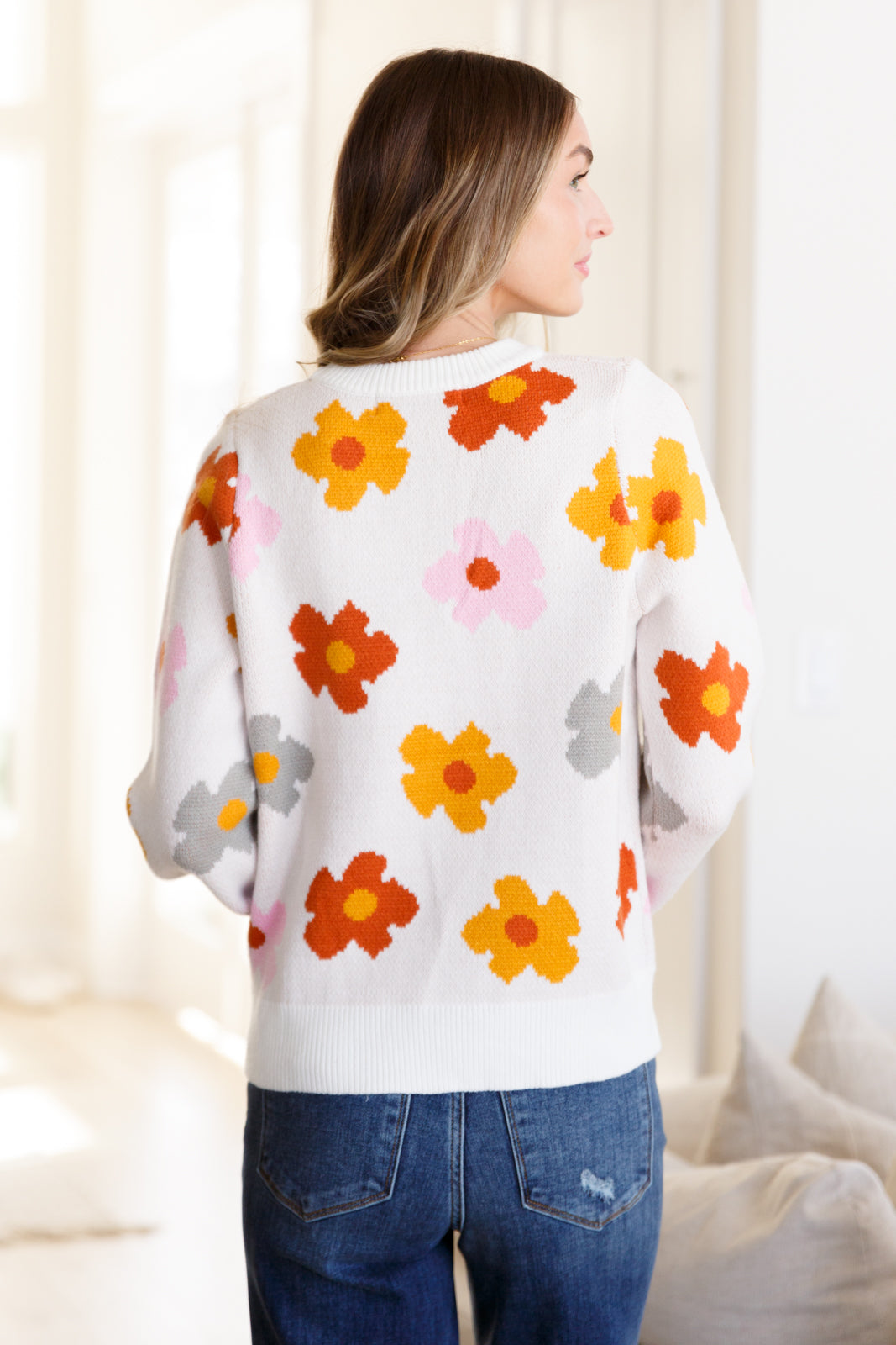 Falling Flowers Floral Sweater