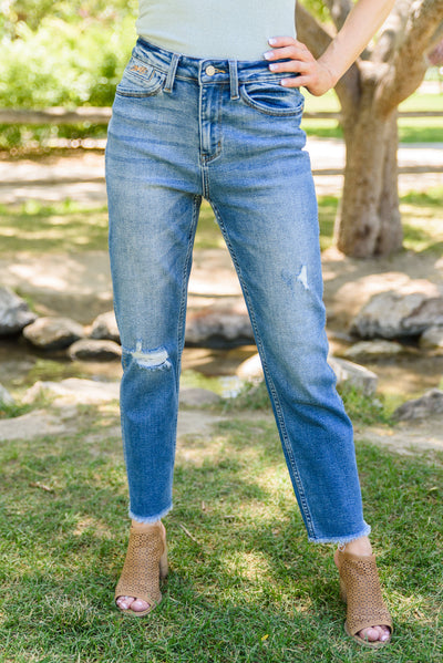 Judy Blue Howdy Embroidery Boyfriend Jeans