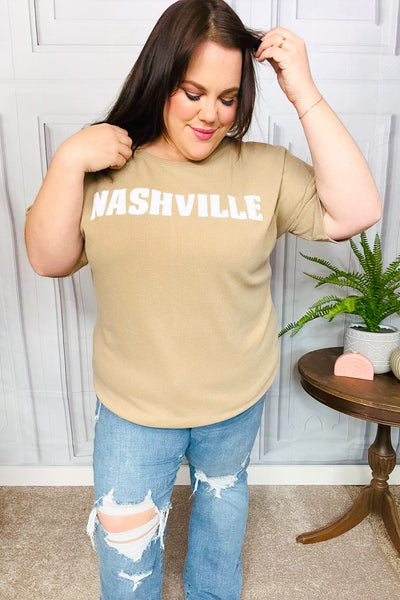 "NASHVILLE" Pop Up Embroidery Ribbed Top