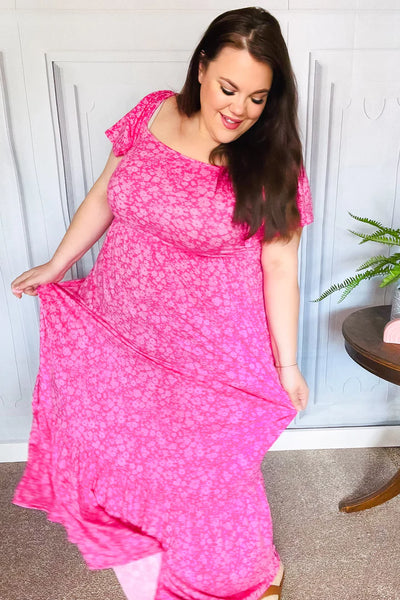 Perfectly You Maxi Dress in Fuchsia Floral