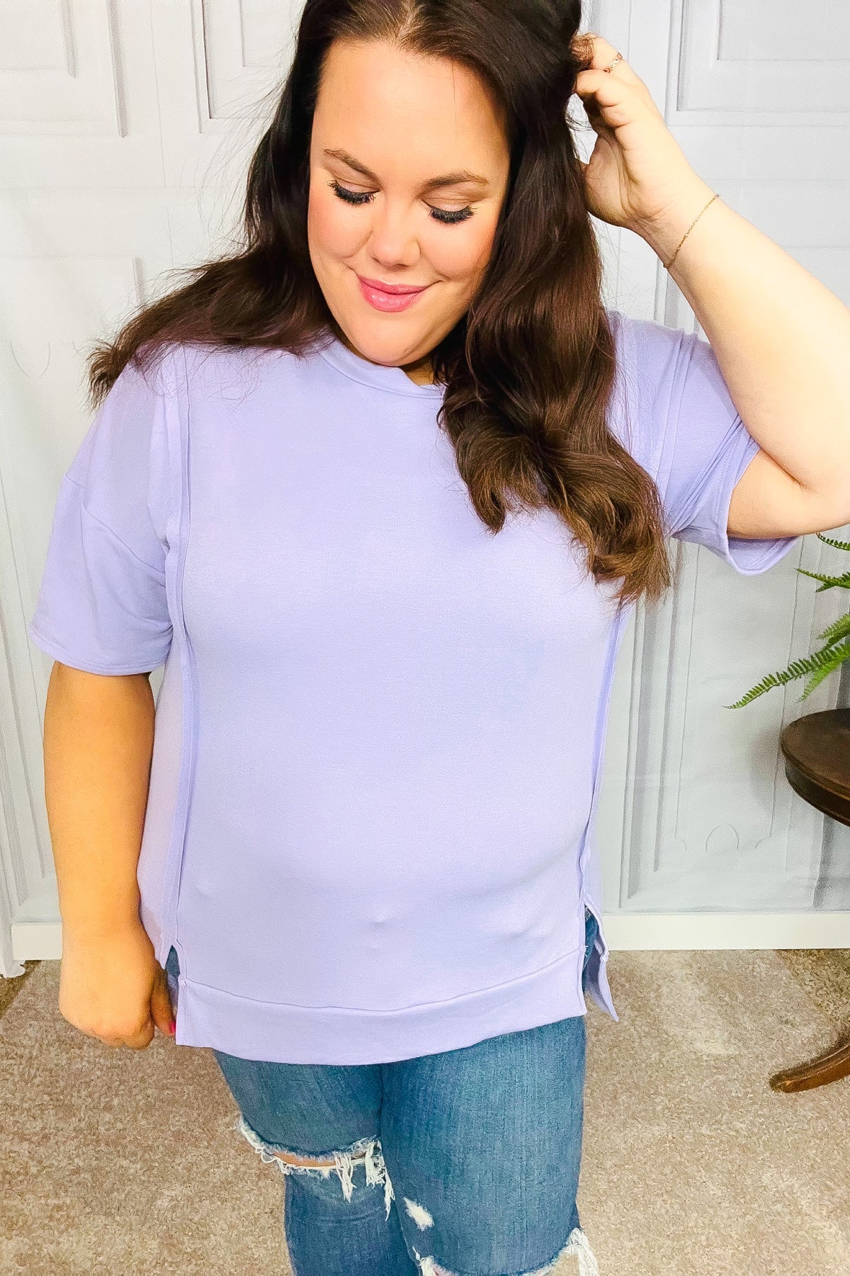 Perfectly Poised Top in Lilac