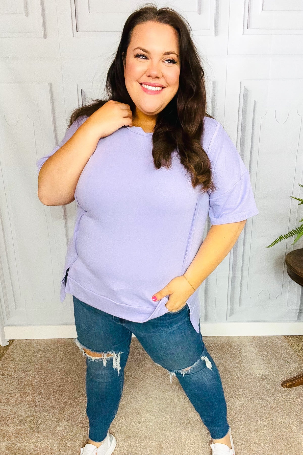 Perfectly Poised Top in Lilac