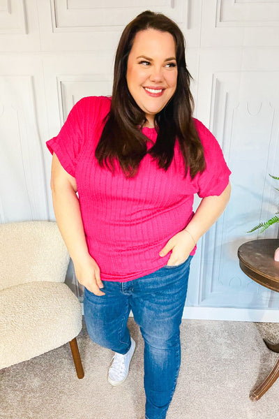 Be Your Best Sweater Top in Fuchsia