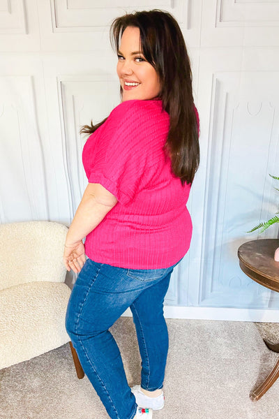 Be Your Best Sweater Top in Fuchsia