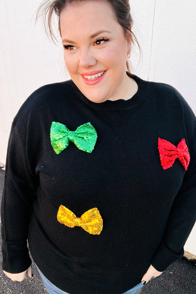 Be Merry Sequin Bow Sweater