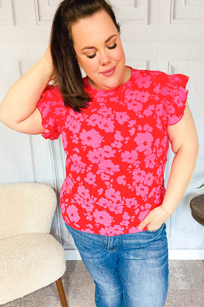 All The Frills Top in Red