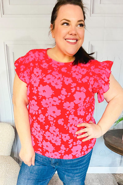 All The Frills Top in Red