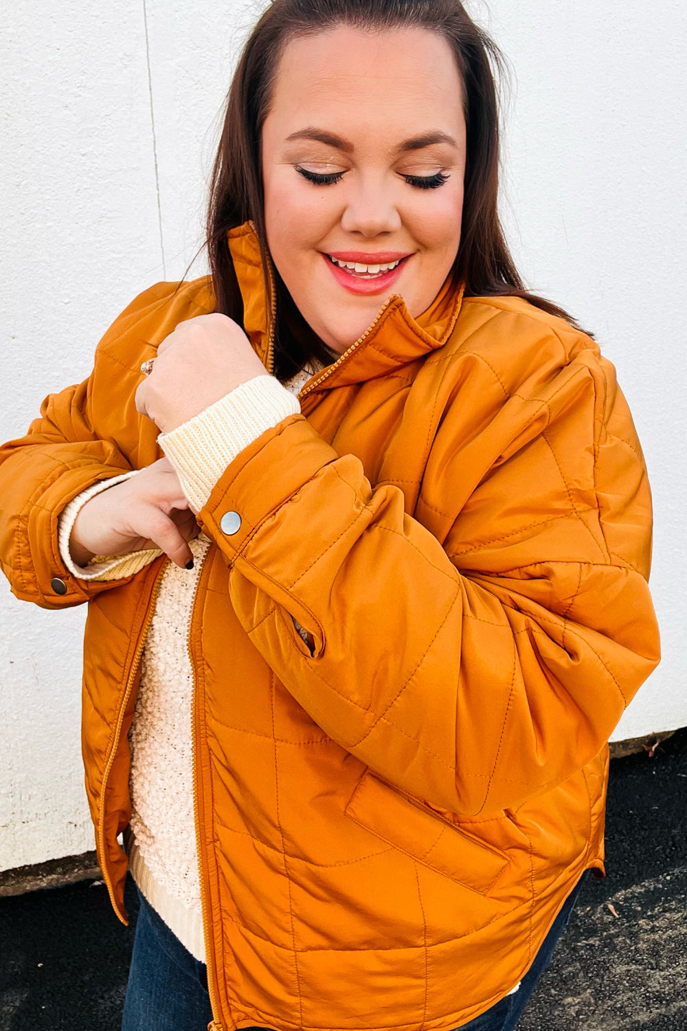 Eyes On You Puffer Jacket in Butterscotch