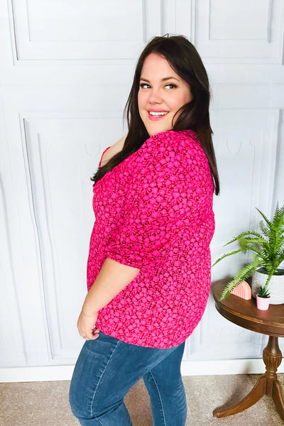 Perfectly You Top in Fuchsia Floral