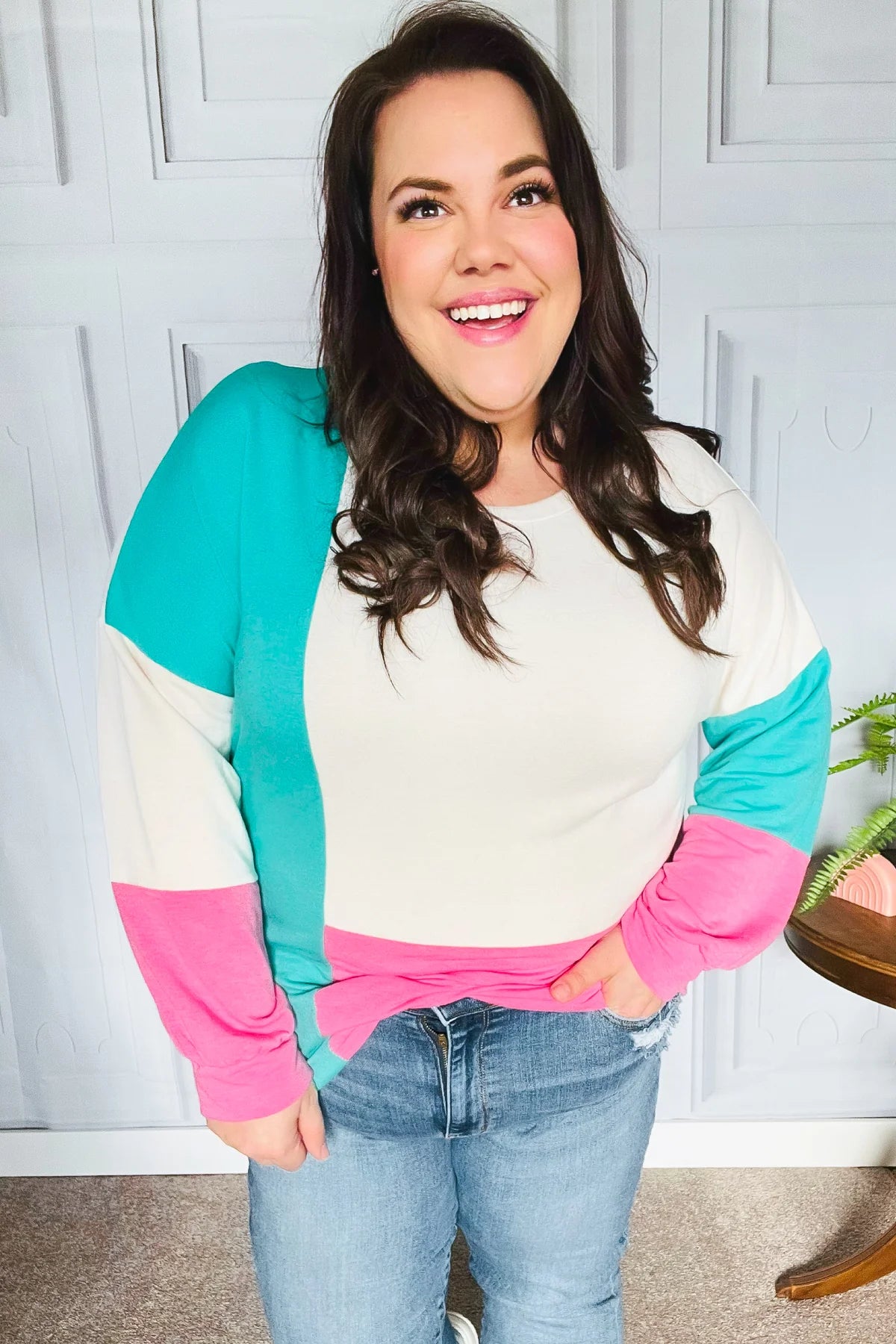 The Slouchy Mint & Pink Top
