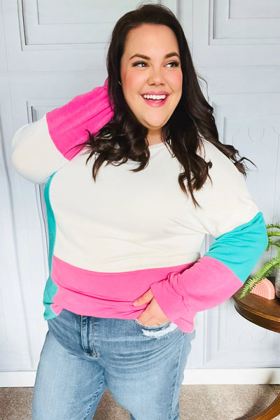 The Slouchy Mint & Pink Top