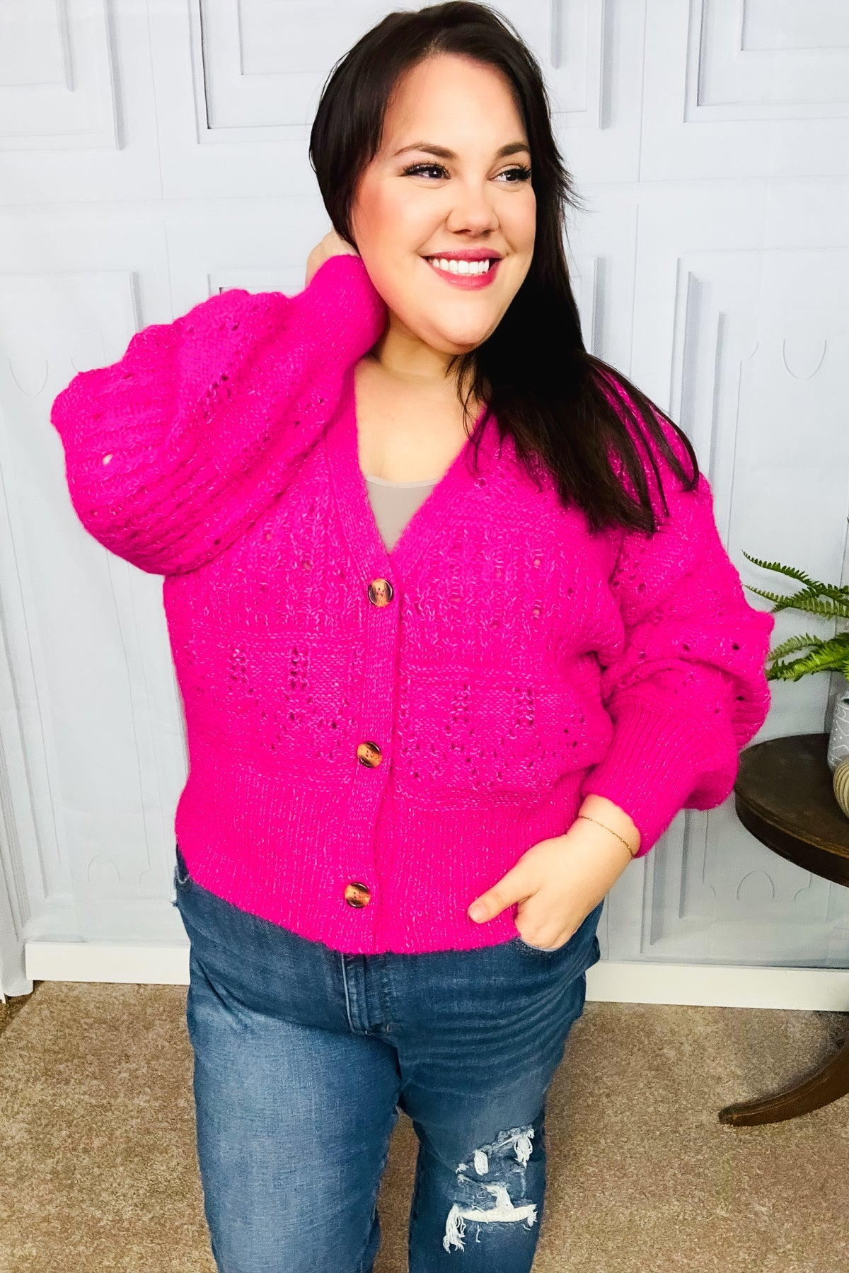 Pretty In Pink Button Down Cardigan