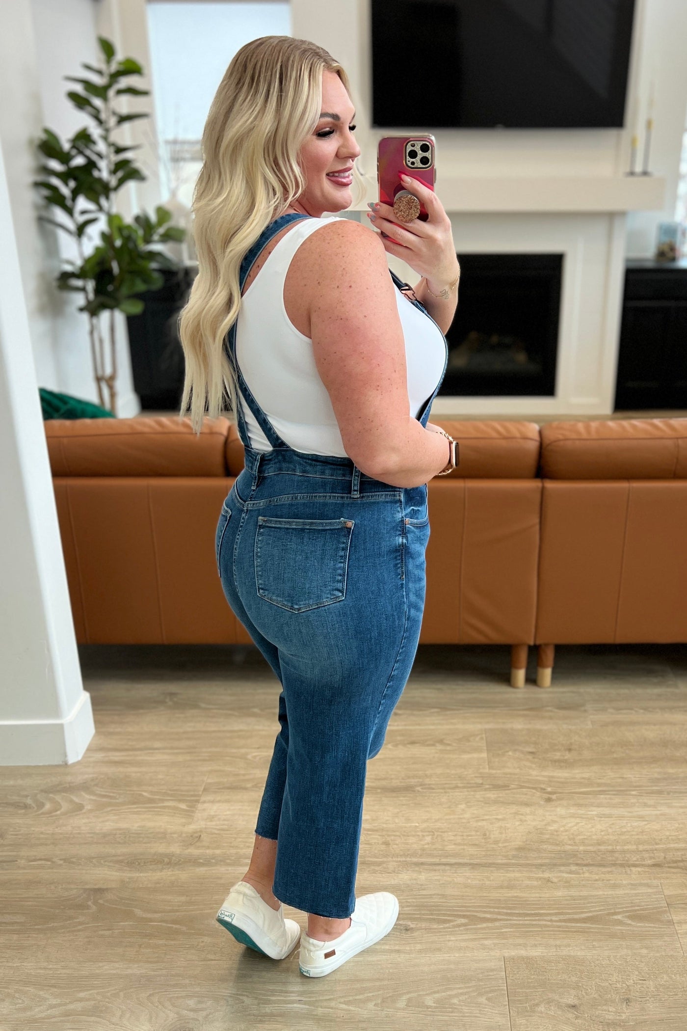 Judy Blue Priscilla High Rise Crop Wide Leg Denim Overalls