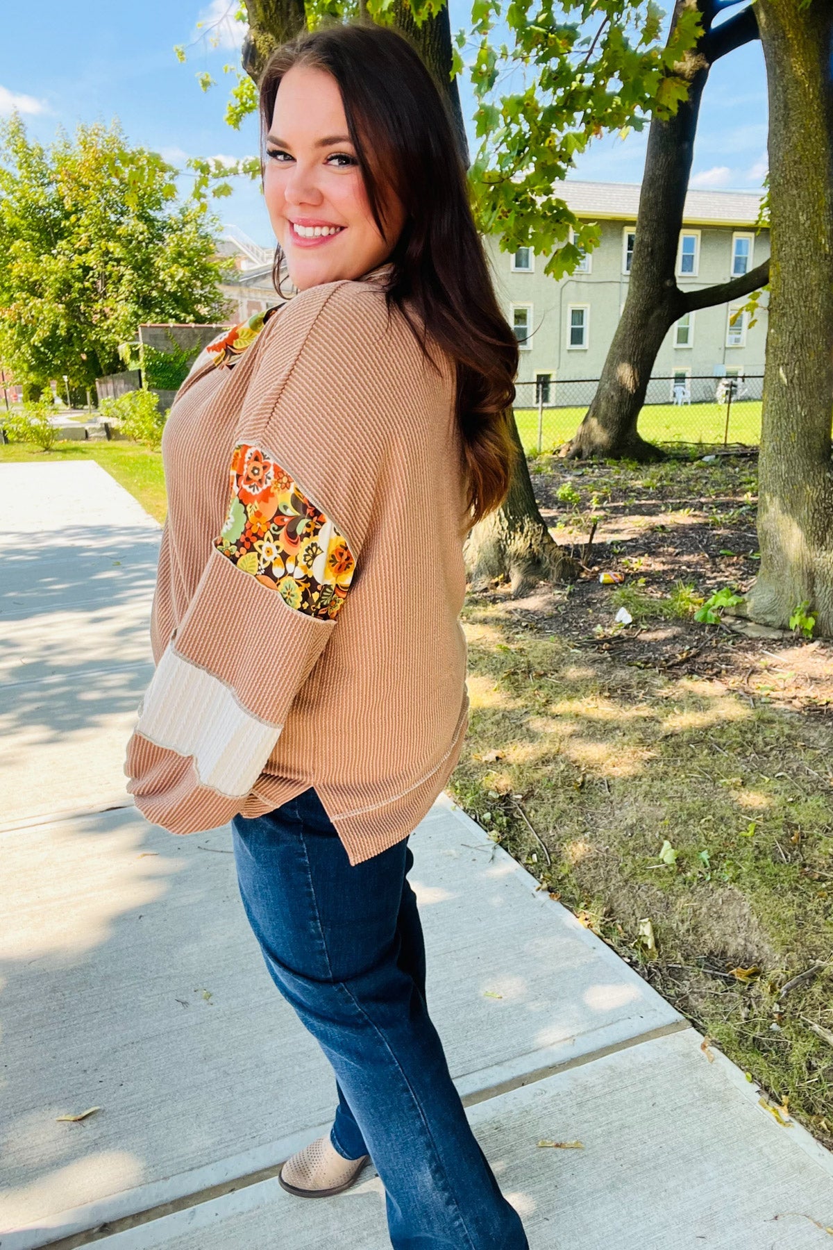 Charming Floral Top - Caramel