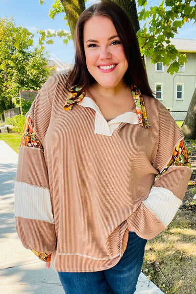 Charming Floral Top - Caramel