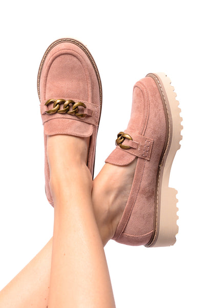 Corkys Literally Loafers in Blush Vegan Suede