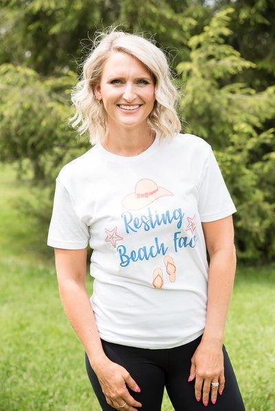 Resting Beach Face Graphic Top