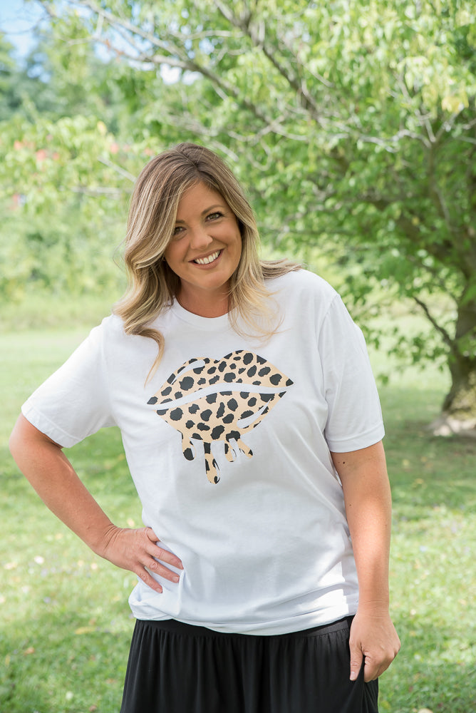 Leopard Lips Graphic Top