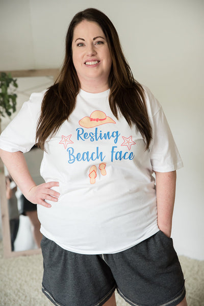 Resting Beach Face Graphic Top