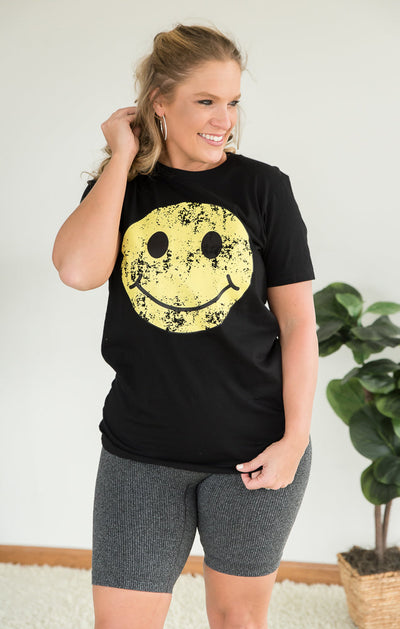 Vintage Smiley Face Graphic Top