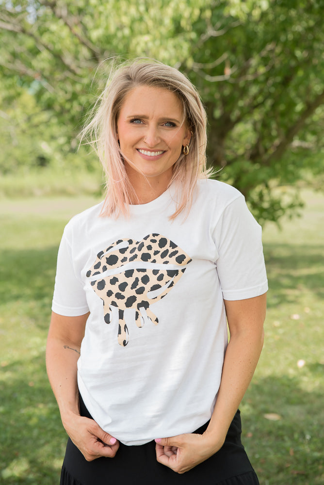 Leopard Lips Graphic Top