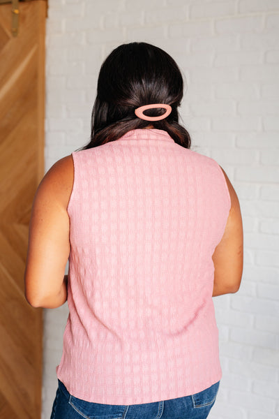 Matter of Fact Pleat Front Sleeveless Blouse - Pink