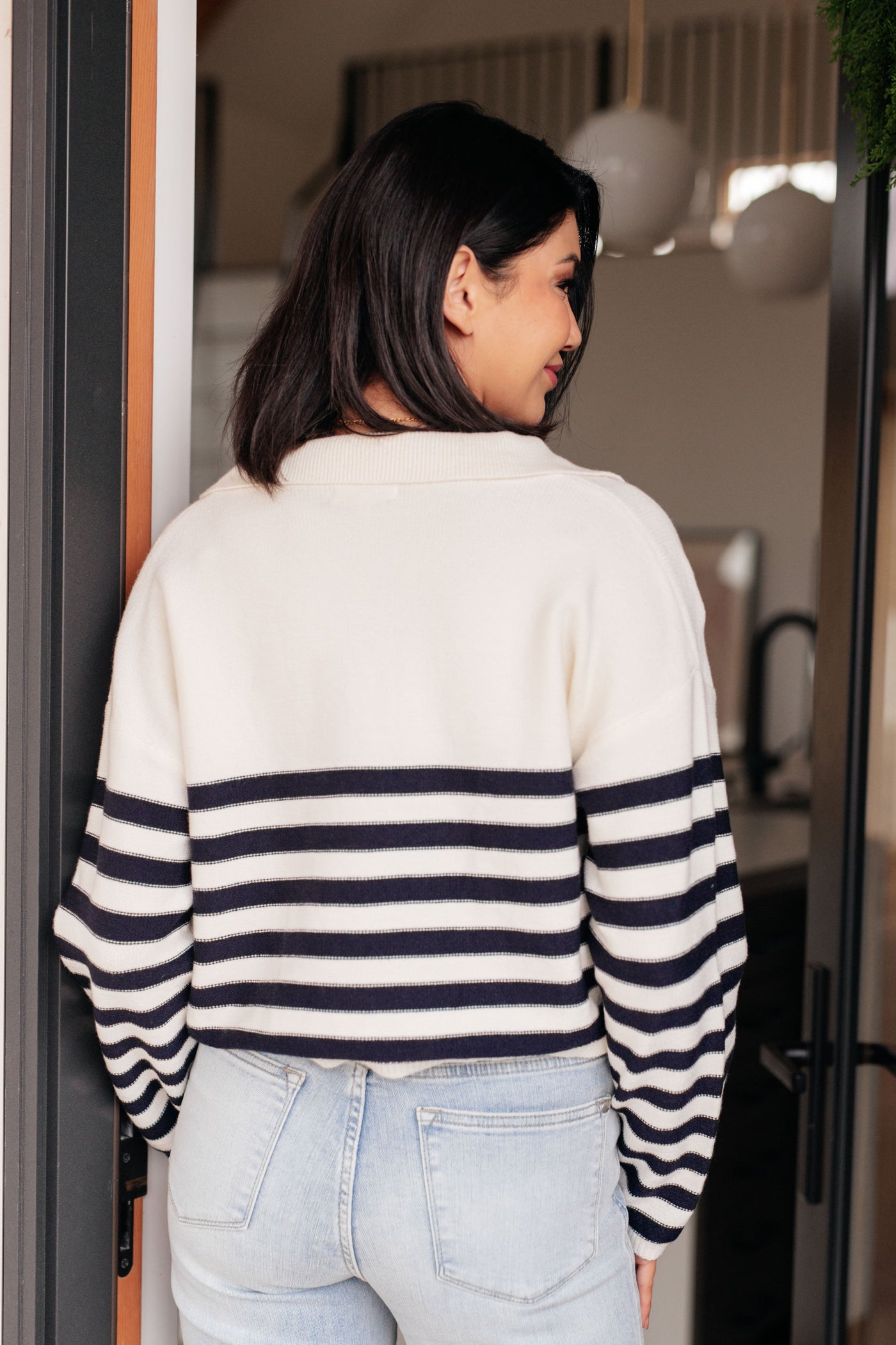 Memorable Moments Striped Sweater in White