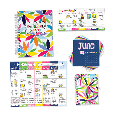 Dream Gift Planner Bundle | 2024-25 Reminder Binder® Planner | [2] Planner Pads, Pocket Notebook & Mini Desktop Calendar
