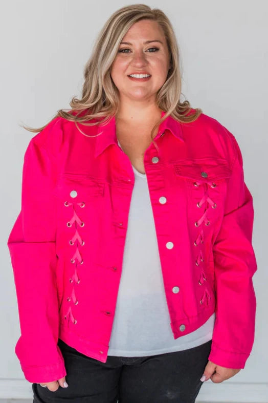 Rubies + Honey Mary Laced Up Denim Jacket