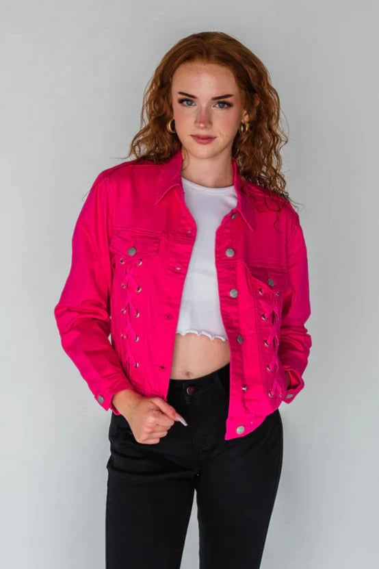 Rubies + Honey Mary Laced Up Denim Jacket