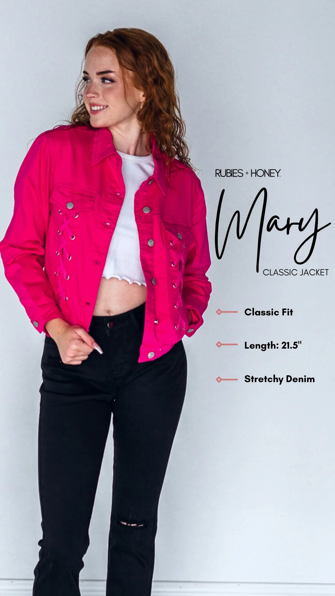 Rubies + Honey Mary Laced Up Denim Jacket