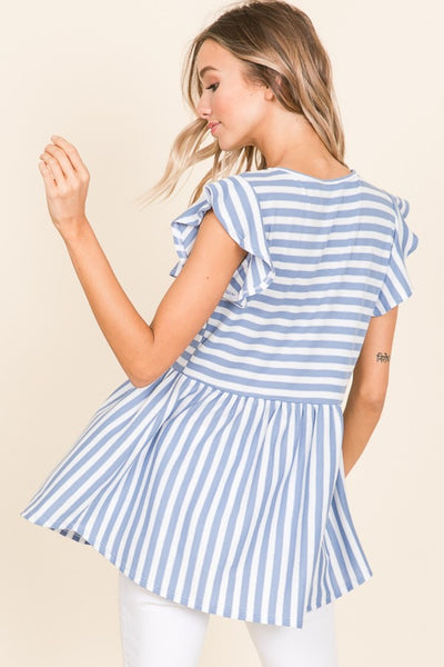 Cloudy Skies Striped Blouse