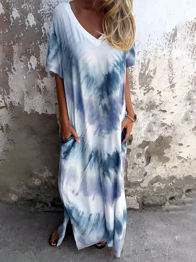 Feeling Beachy Tie-Dye Short Sleeve Maxi