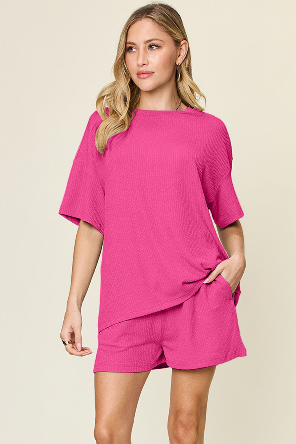 Round Neck Short Sleeve T-Shirt and Shorts Set