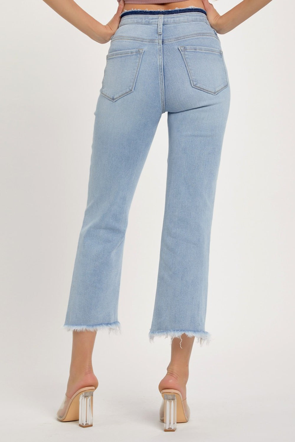 RISEN Maya High Rise Raw Edge Crop Jeans