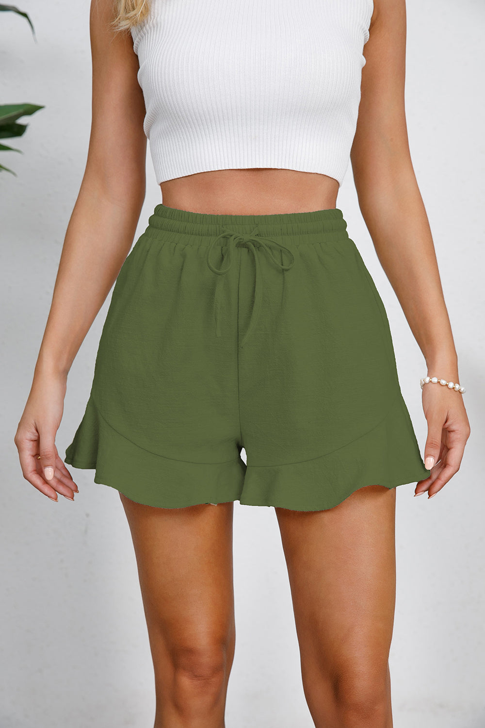 Drawstring Ruffle Hem Shorts *9 colors*