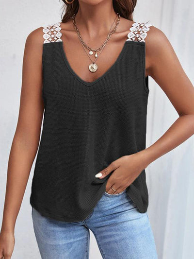 Lace Detail V-Neck Tank *5 colors*