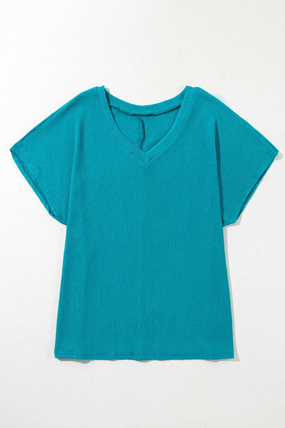 Simple V-Neck Short Sleeve Top - Plus *2 colors*