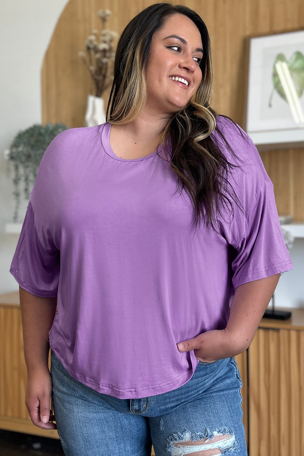 Round Neck Drop Shoulder T-Shirt