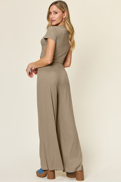 Round Neck Top and Pants Set