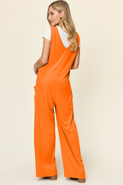 Double Take Sleeveless Wide Leg Jumpsuit with Pockets