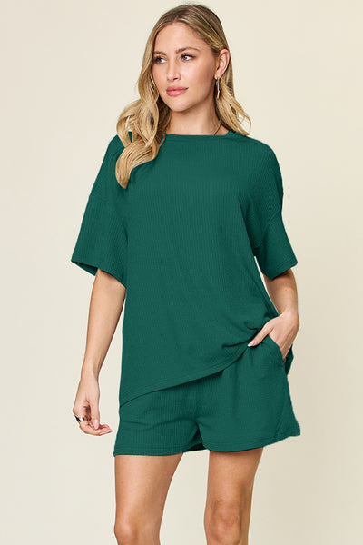 Round Neck Short Sleeve T-Shirt and Shorts Set