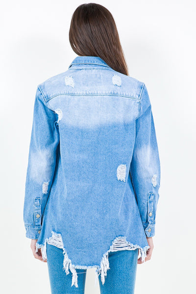 Stella Denim Shirt Jacket in Light Blue