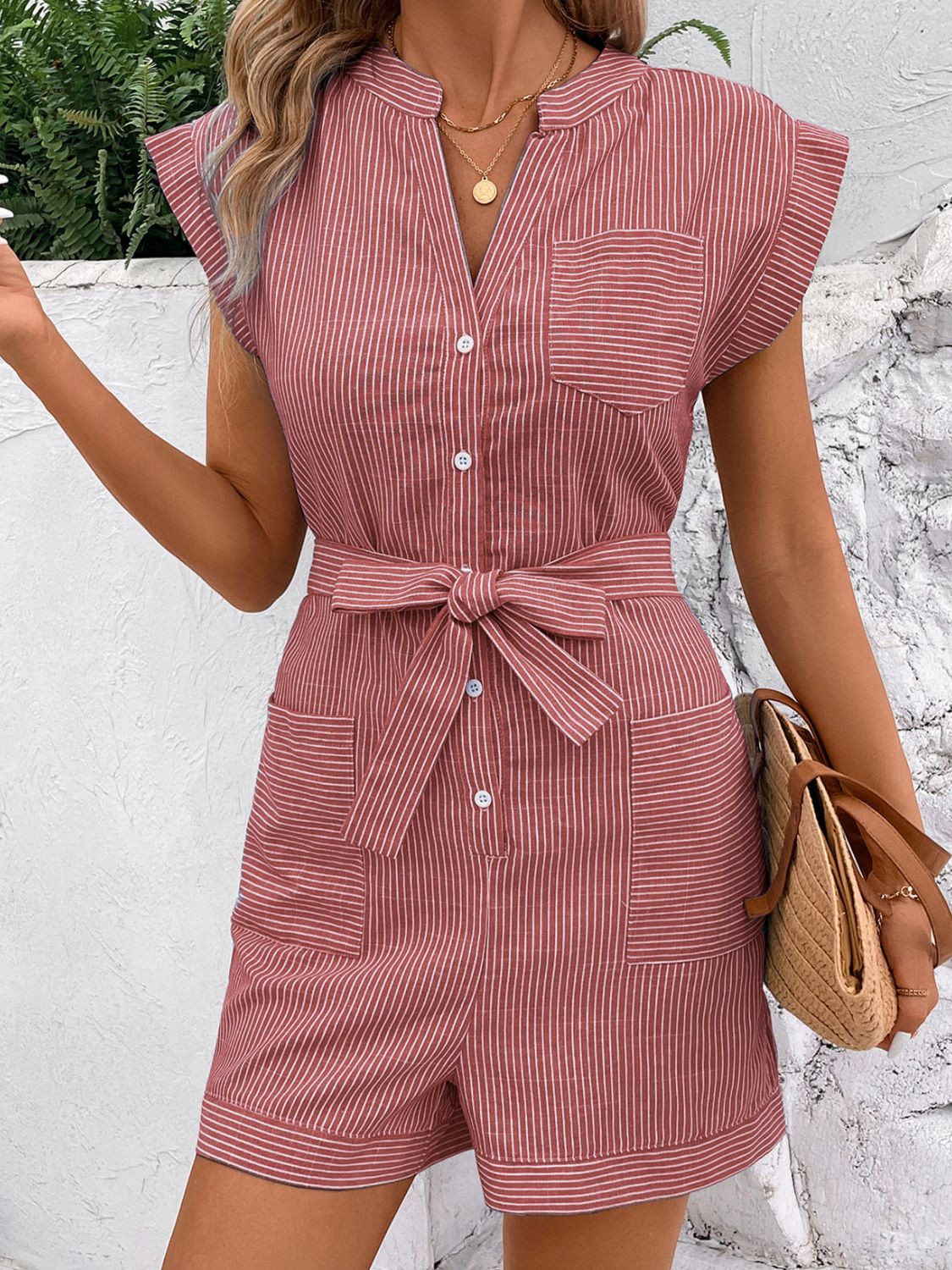 Poppy Tie Waist Romper *6 colors*