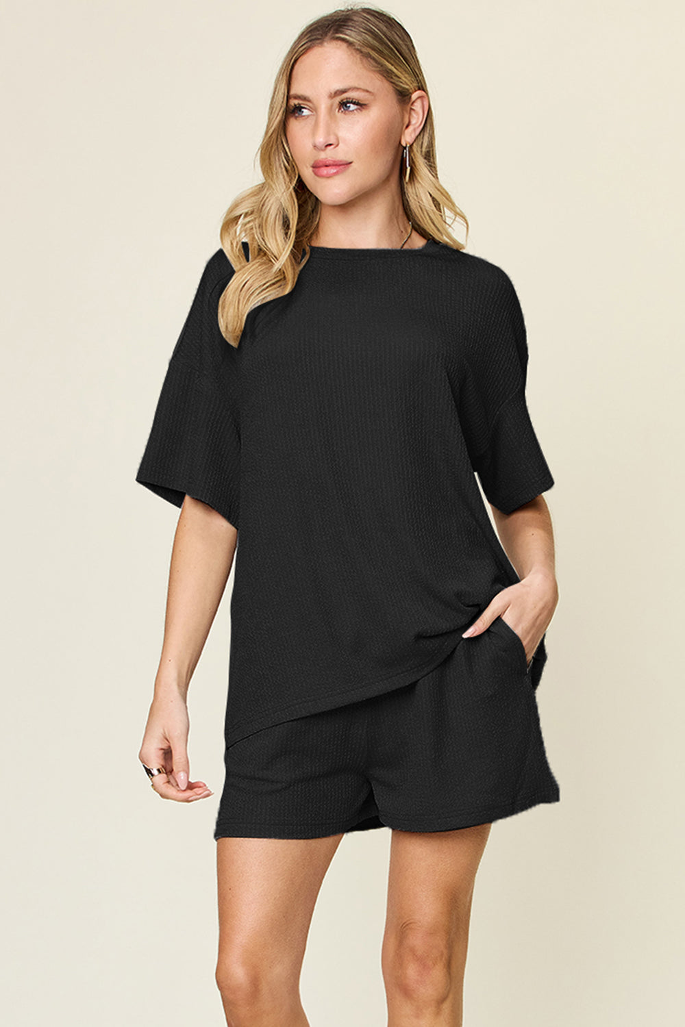 Round Neck Short Sleeve T-Shirt and Shorts Set