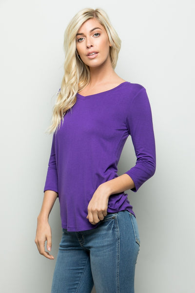 Simple Girl 3/4 Sleeve Top *3 colors*