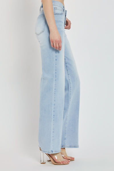 RISEN Wide Leg V Dipped Front Waist Jeans