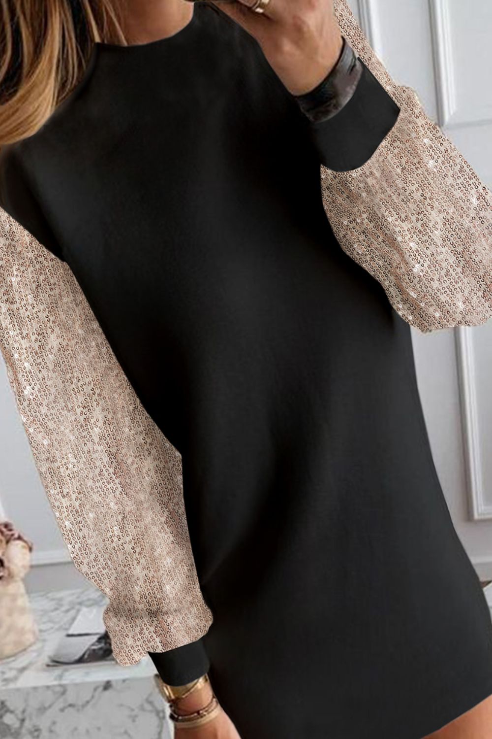 Gracie Sequin Sleeve Dress